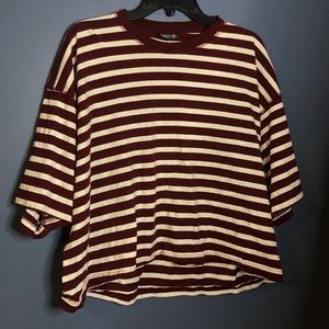 Topshop Striped Oversized Tshirt